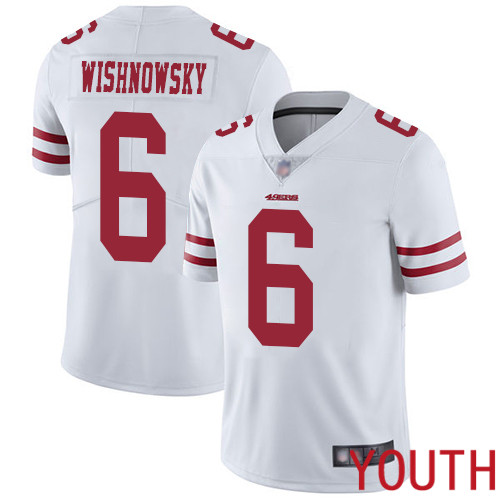 San Francisco 49ers Limited White Youth Mitch Wishnowsky Road NFL Jersey #6 Vapor Untouchable->youth nfl jersey->Youth Jersey